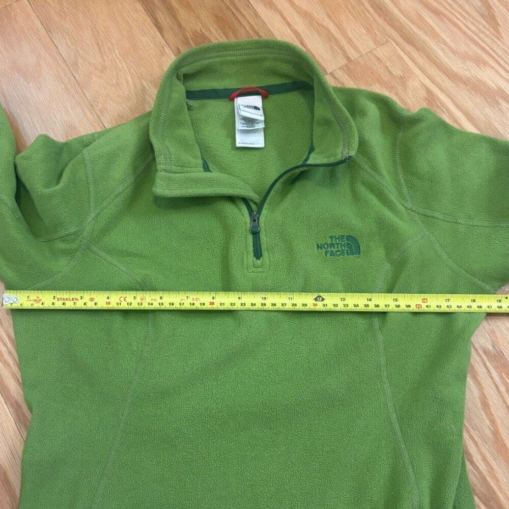 The North Face Women's Green 1/4 Zip Fleece Pullover PolarTec Jacket Size S/P - Picture 6 of 7